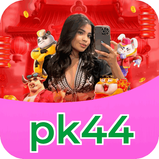Interface do aplicativo pk44 mostrando jogos disponíveis no iOS e Android